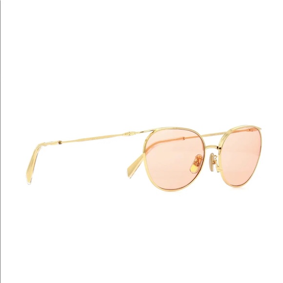 CELINE CL40136U GOLD/ROSE PINK GOLD LENS AVIATOR SUNGLASSES - Picture 7 of 10
